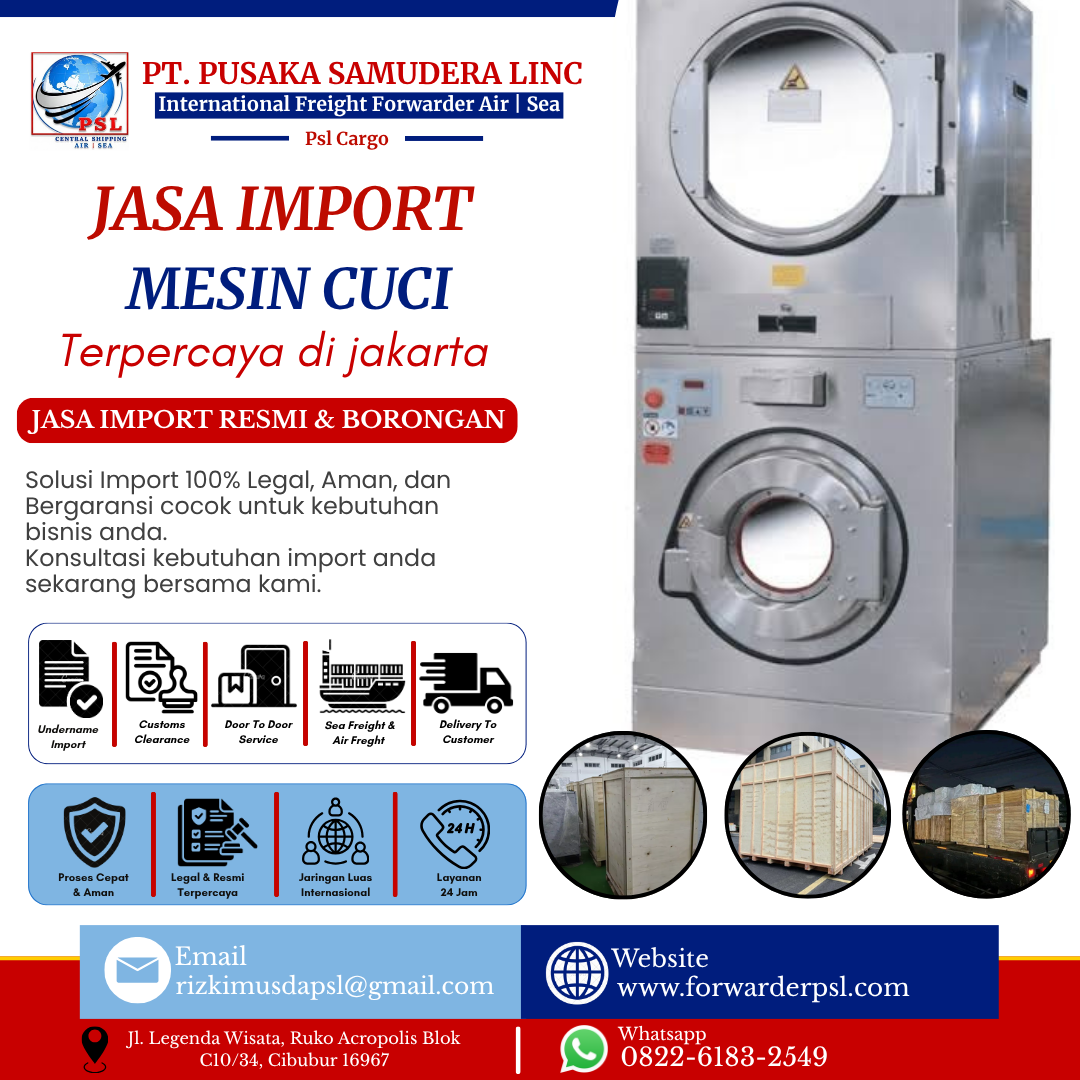 Jasa Import Mesin Cuci Borongan Terpercaya